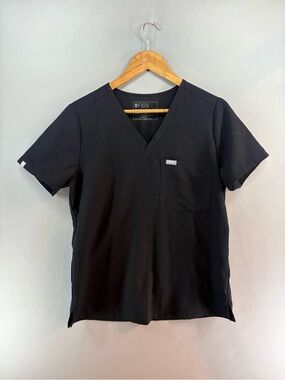 Figs Scrub Top Womens Extra Large Black Catarina Technical Collection Nurse
